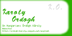 karoly ordogh business card